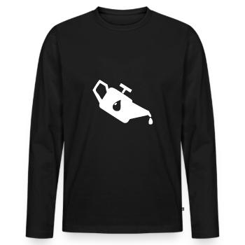 Un bidon d'huile sale - T-shirt manches longues Premium bio Homme - noir - Devant - Nico (187cm)