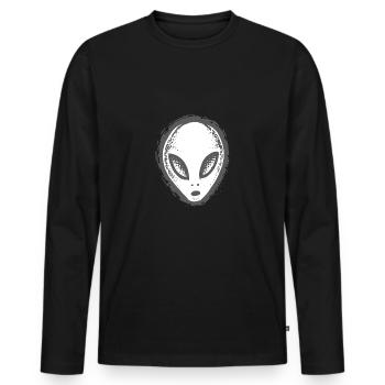 Alien Alien Face Head Gift - Men's Premium Organic Long Sleeve Shirt - black - Front - Nico (187cm)