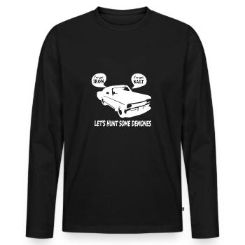 Let's hunt down a few demons - Men's Premium Organic Long Sleeve Shirt - black - Front - Nico (187cm)