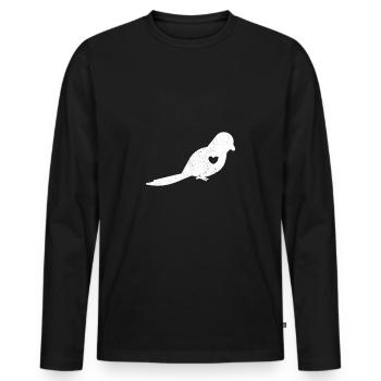 Vogel Heimische Vögel Singvogel Amsel Geschenk - Männer Premium Bio Langarmshirt - Schwarz - Vorne - Nico (187cm)