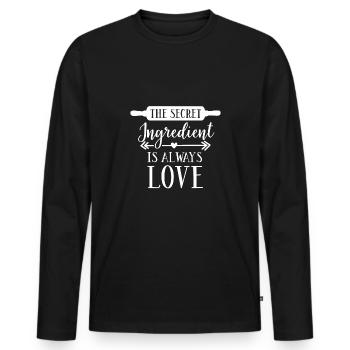 L'ingrédient secret blanc - T-shirt manches longues Premium bio Homme - noir - Devant - Nico (187cm)
