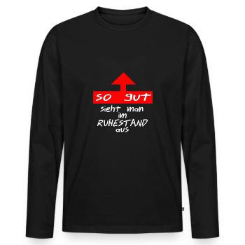 retirement - Men's Premium Organic Long Sleeve Shirt - black - Front - Nico (187cm)
