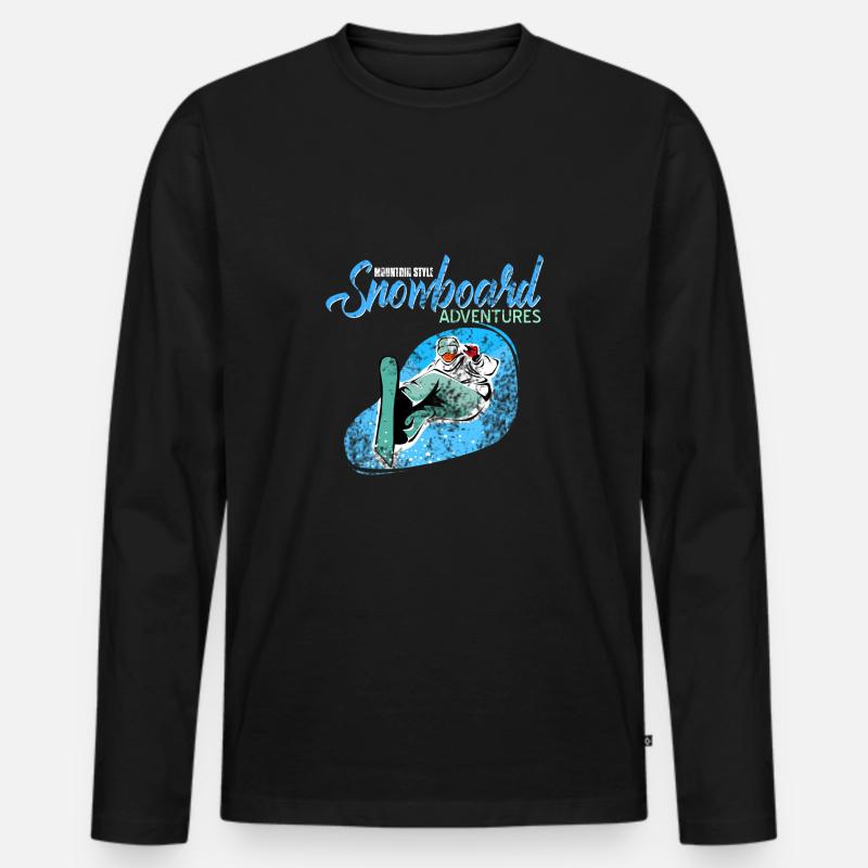 Snowboard Snowboarden - Männer Premium Bio Langarmshirt - Schwarz
