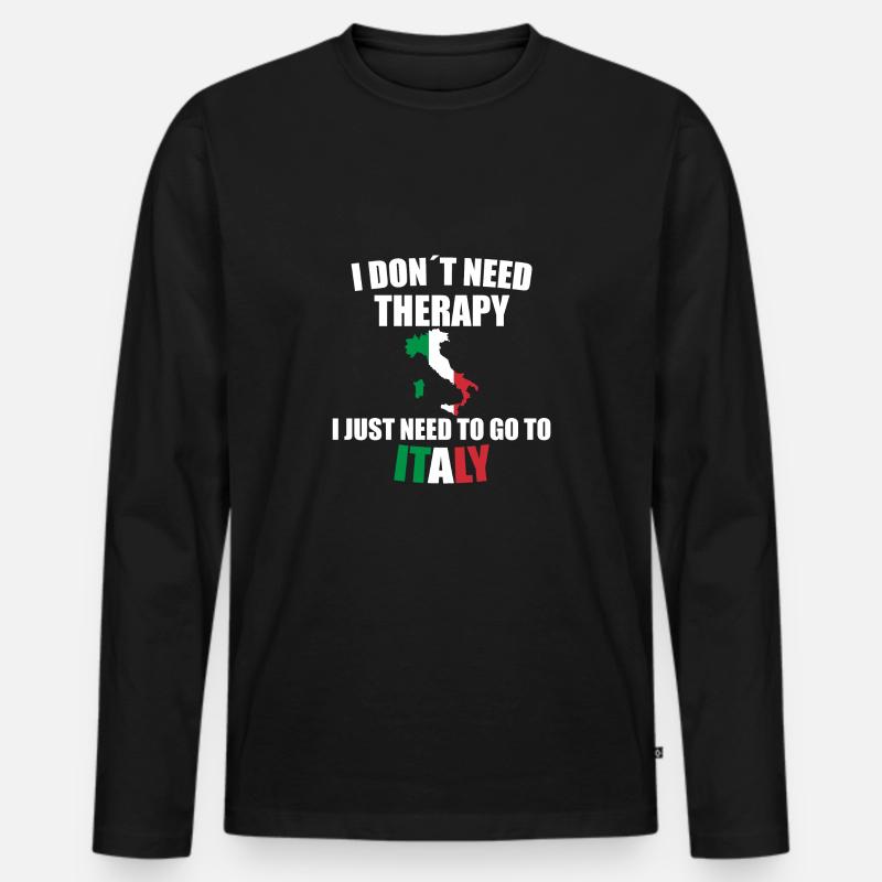 Italien - Männer Premium Bio Langarmshirt - Schwarz