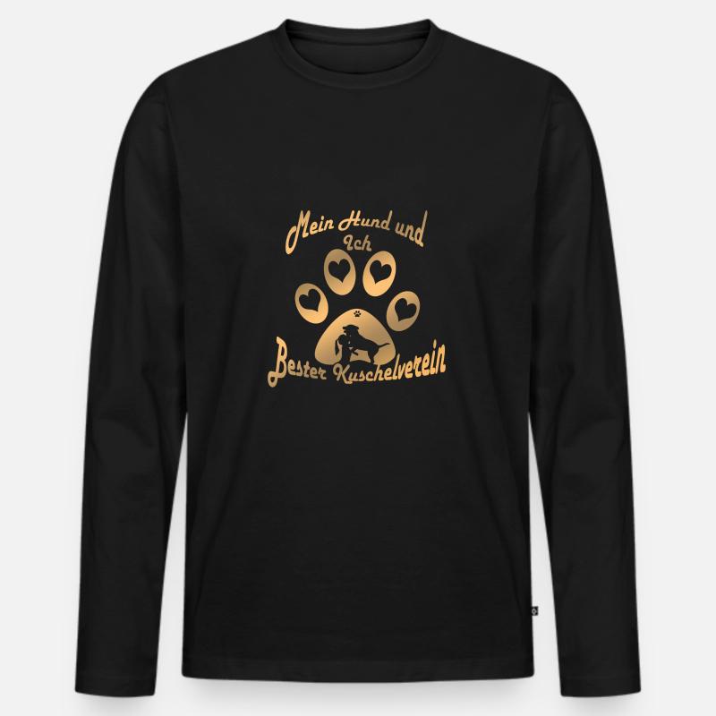 Ich und mein Hund - Männer Premium Bio Langarmshirt - Schwarz