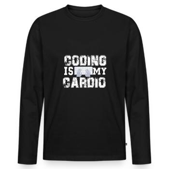 programmer - Men's Premium Organic Long Sleeve Shirt - black - Front - Nico (187cm)