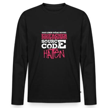 Programmierer - Männer Premium Bio Langarmshirt - Schwarz - Vorne - Nico (187cm)