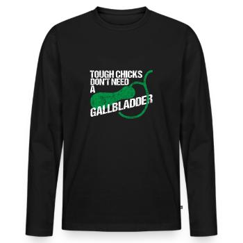 OP Vésicule biliaire - T-shirt manches longues Premium bio Homme - noir - Devant - Nico (187cm)