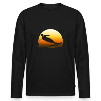 water ski - Men's Premium Organic Long Sleeve Shirt - black - Front - Nico (187cm)