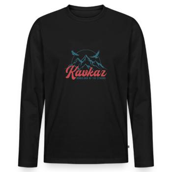Kavkaz Caucase Tchétchénie Tchétchène Cadeau - T-shirt manches longues Premium bio Homme - noir - Devant - Nico (187cm)
