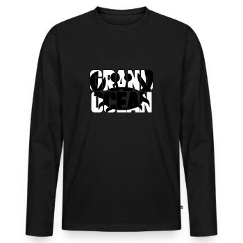 Grand ocean - T-shirt manches longues Premium bio Homme - noir - Devant - Nico (187cm)