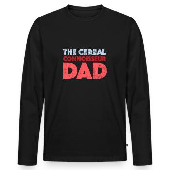 The Cereal Connoisseur Dad - Men's Premium Organic Long Sleeve Shirt - black - Front - Nico (187cm)