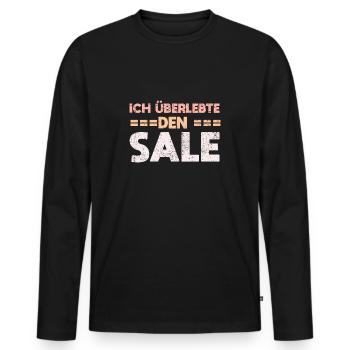 Ich überlebte Den Sale - Männer Premium Bio Langarmshirt - Schwarz - Vorne - Nico (187cm)