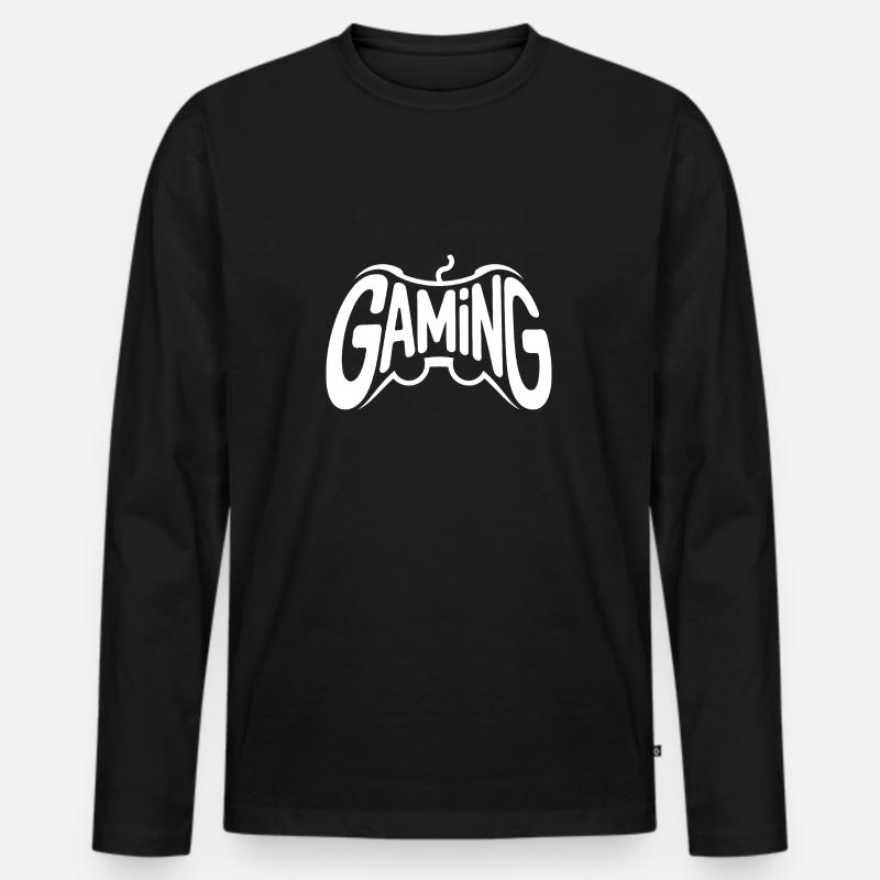 Gaming - Cool Controller Logo - Men's Premium Organic Long Sleeve Shirt - black