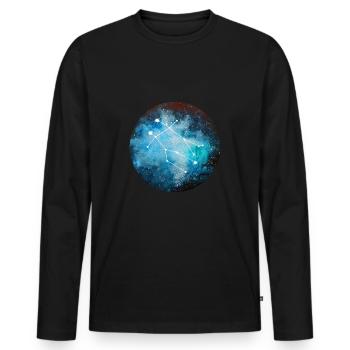 Zodiac Gemini - Men's Premium Organic Long Sleeve Shirt - black - Front - Nico (187cm)