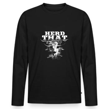 Herd That Longhorns - Landwirt Landwirtin Bauer - Männer Premium Bio Langarmshirt - Schwarz - Vorne - Nico (187cm)