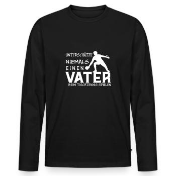 Papa Vater Sohn Tochter Mama Idee Geschenk Spruch - Männer Premium Bio Langarmshirt - Schwarz - Vorne - Nico (187cm)