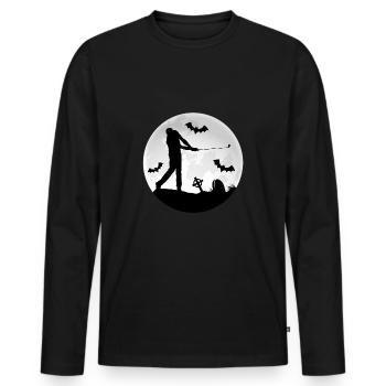 Golfer Golf Course est Halloween Zombieland Golf Ace - T-shirt manches longues Premium bio Homme - noir - Devant - Nico (187cm)