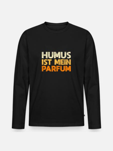 Humus Ist Mein Parfum - Männer Premium Bio Langarmshirt - Schwarz