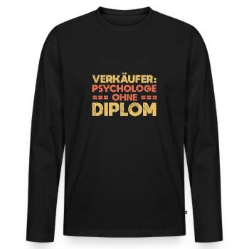 Verkäufer: Psychologe Ohne Diplom - Männer Premium Bio Langarmshirt - Schwarz - Vorne - Nico (187cm)