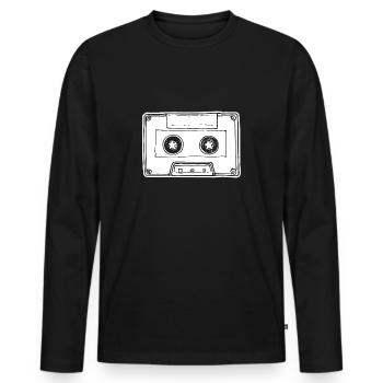 Music Cassette Cassette Audio Tape - Men's Premium Organic Long Sleeve Shirt - black - Front - Nico (187cm)