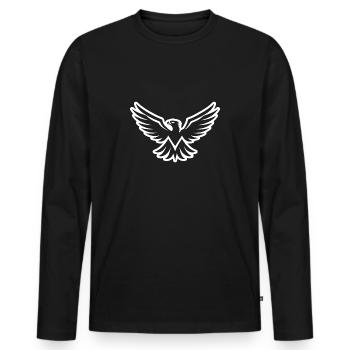 Eagle Eagle Head - Men's Premium Organic Long Sleeve Shirt - black - Front - Nico (187cm)
