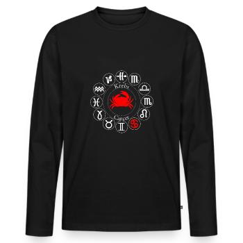 Sternzeichen Krebs - Männer Premium Bio Langarmshirt - Schwarz - Vorne - Nico (187cm)