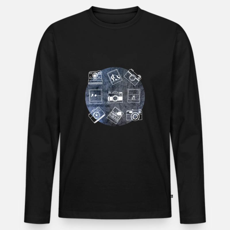 Fotografie Illustration - Männer Premium Bio Langarmshirt - Schwarz