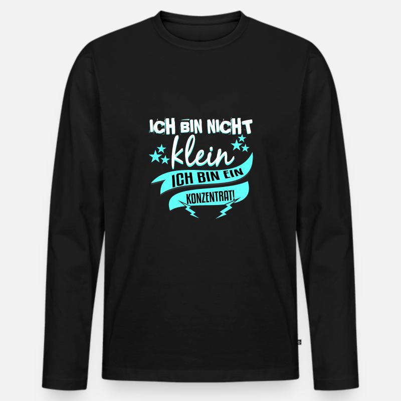 Ich bin nicht klein Ich bin ein Konzentrat - Männer Premium Bio Langarmshirt - Schwarz