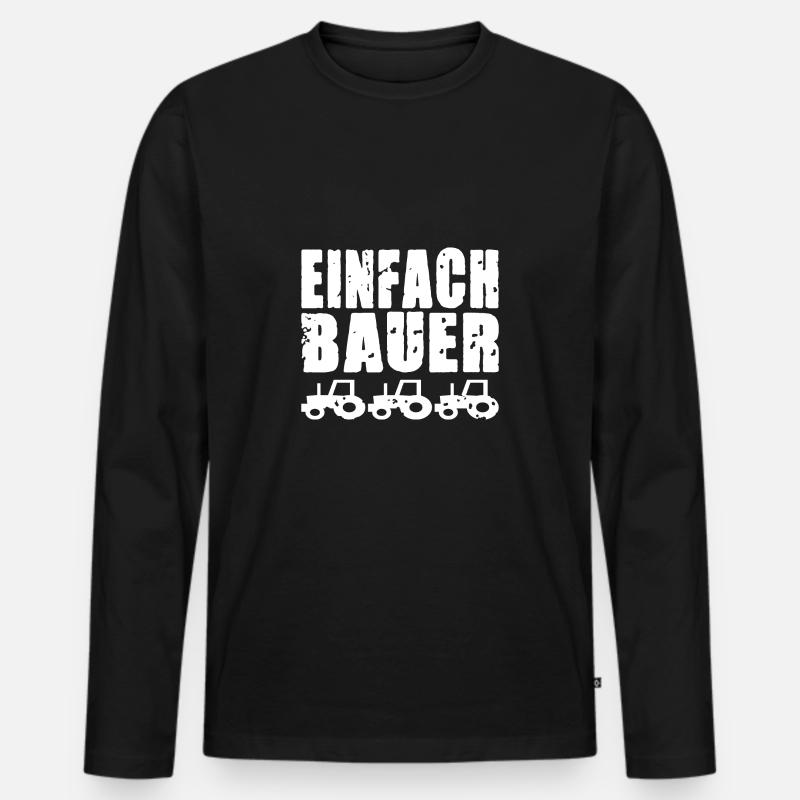 EINFACH BAUER - Männer Premium Bio Langarmshirt - Schwarz