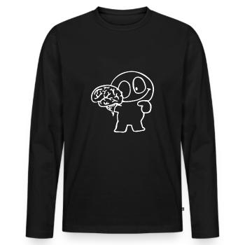 Idiot use your brain - Men's Premium Organic Long Sleeve Shirt - black - Front - Nico (187cm)