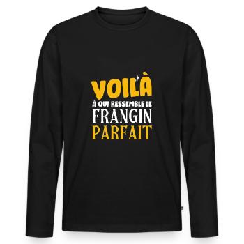 Voila Le Frangin Parfait Humour Famille Futur - T-shirt manches longues Premium bio Homme - noir - Devant - Nico (187cm)