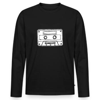 Music Cassette Cassette Audio Tape - Men's Premium Organic Long Sleeve Shirt - black - Front - Nico (187cm)