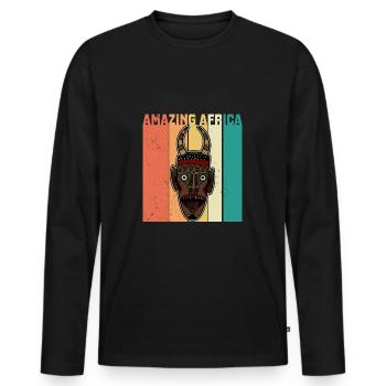 Africa Mask African Afro History - Men's Premium Organic Long Sleeve Shirt - black - Front - Nico (187cm)
