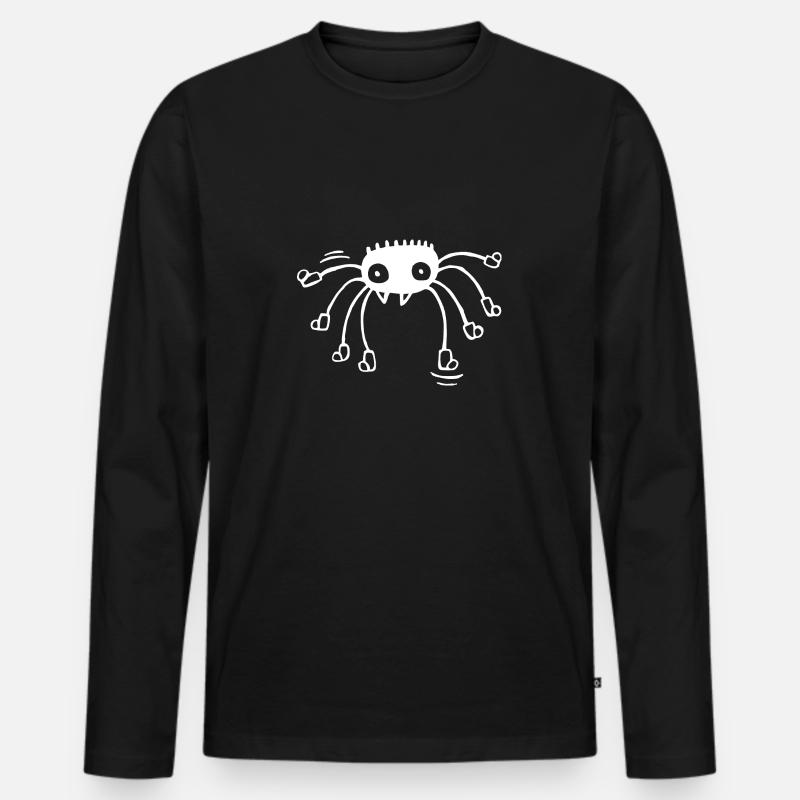 Spinne Tier Socken Suess - Männer Premium Bio Langarmshirt - Schwarz