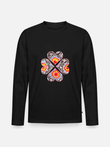 Clover 4 Hearts E 33 - Men's Premium Organic Long Sleeve Shirt - black