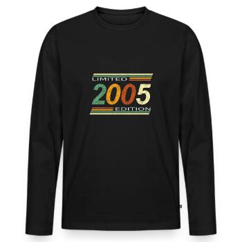 Geburtstag Birthday 2005 Limited Edition - Männer Premium Bio Langarmshirt - Schwarz - Vorne - Nico (187cm)