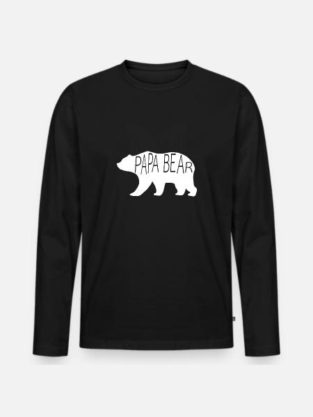 Papa Bear - Men's Premium Organic Long Sleeve Shirt - black