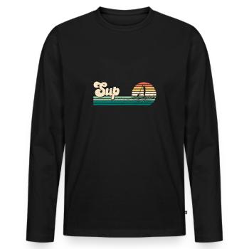 Stand Up Paddle Board SUP Sports nautiques Lac de la rivière - T-shirt manches longues Premium bio Homme - noir - Devant - Nico (187cm)