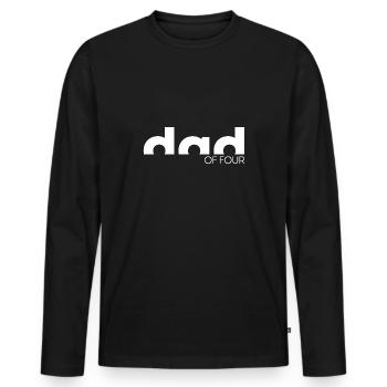 Papa von Vier - Papa Vater Geschenk Vatertag - Männer Premium Bio Langarmshirt - Schwarz - Vorne - Nico (187cm)