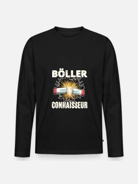 Böller Connaisseur - Männer Premium Bio Langarmshirt - Schwarz