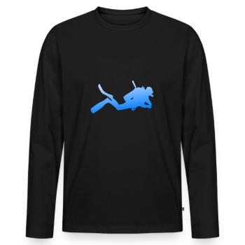 Diver - Men's Premium Organic Long Sleeve Shirt - black - Front - Nico (187cm)