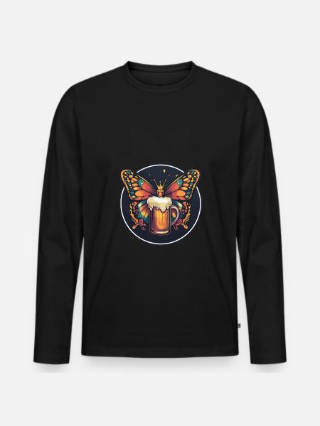 Butterfly Beer - Men's Premium Organic Long Sleeve Shirt - black