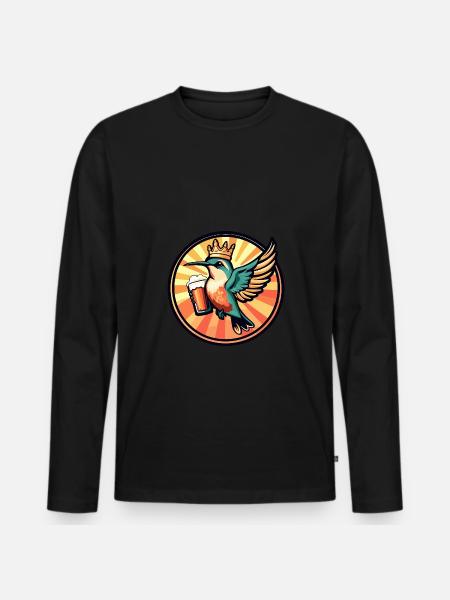 Bière Hummingbird Bird - T-shirt manches longues Premium bio Homme - noir