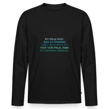 Diabetiker german - Männer Premium Bio Langarmshirt - Schwarz - Vorne - Nico (187cm)