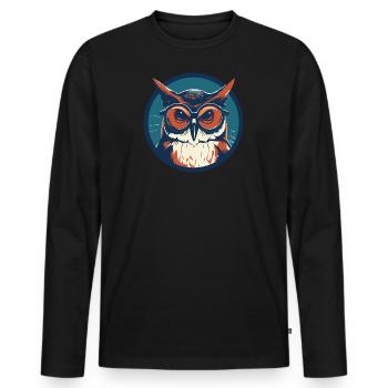 Owl Sunglasses Odd Eagle Owl - Men's Premium Organic Long Sleeve Shirt - black - Front - Nico (187cm)