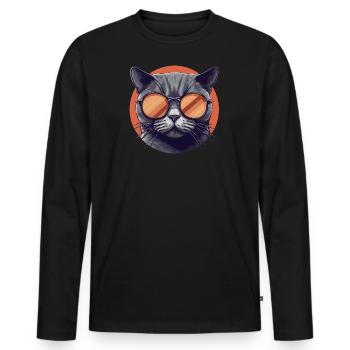 Cat Mietz House Duck Sunglasses - Men's Premium Organic Long Sleeve Shirt - black - Front - Nico (187cm)
