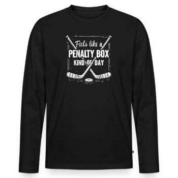 Feels Like A Penalty Box Kind Of Day, Funny Hockey - T-shirt manches longues Premium bio Homme - noir - Devant - Nico (187cm)