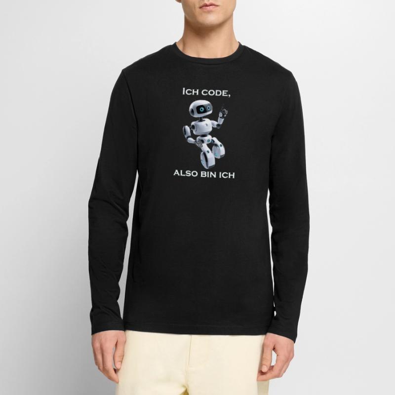 Roboter: Ich code also bin ich Männer Premium Bio Langarmshirt
