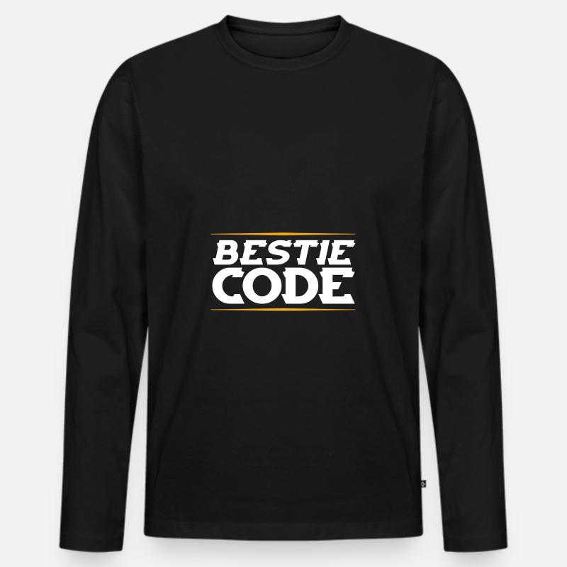bestie code - Männer Premium Bio Langarmshirt - Schwarz